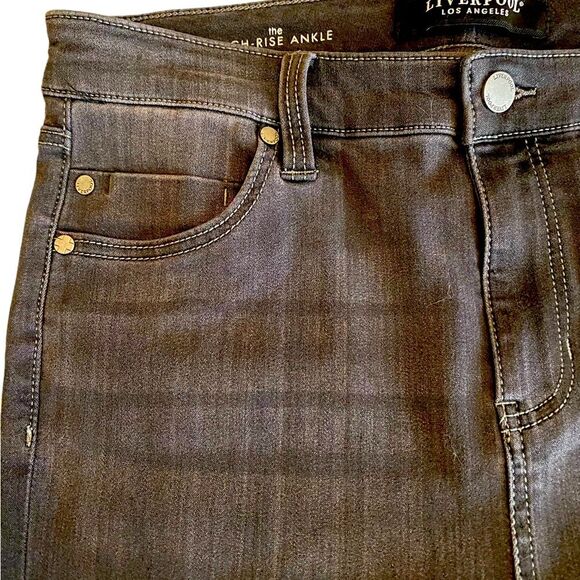 Liverpool High rise ankle skinny petite jeans size 10P / 30 NWT meteorite black - Picture 11 of 13